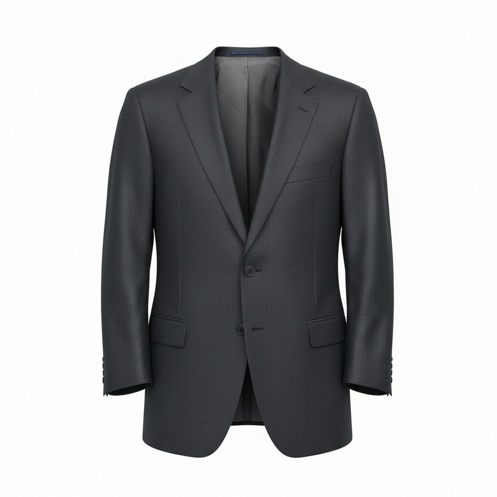 Burberry Blazer Mens 44 Long Charcoal Gray Wool 2-Button Suit Jacket Old Money